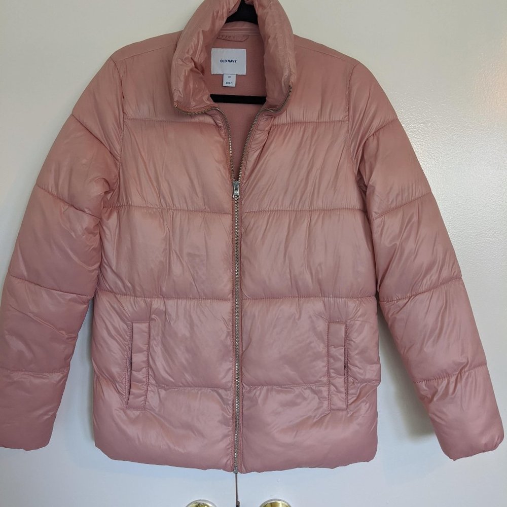 Pink puffer jacket
